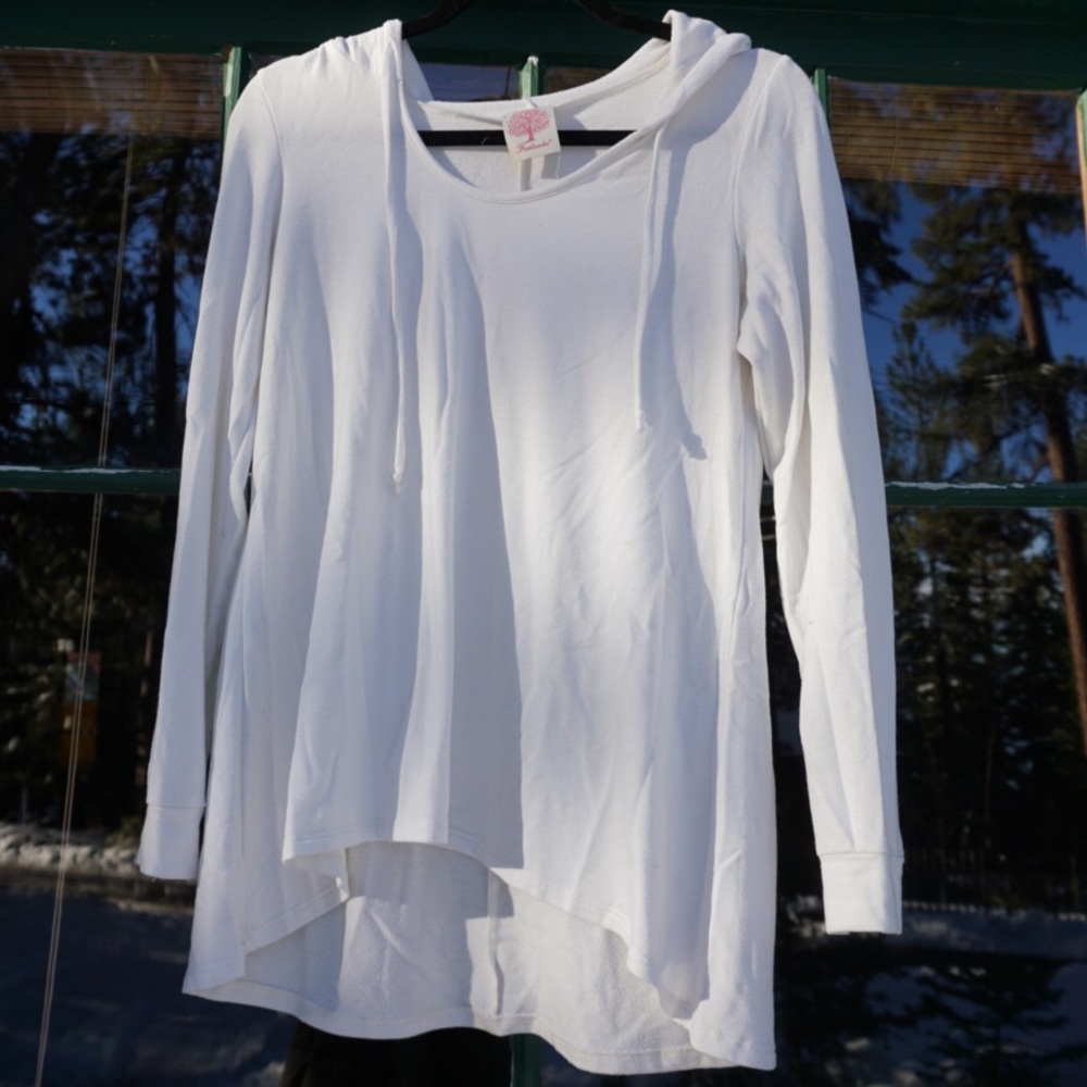 Scoop Neck Hoodie Long Sleeve Shirt